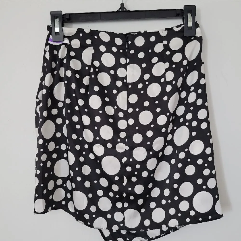 River Island Faux Wrap Polka Dot Mini Skirt NWOT